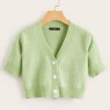 Button Fly Crop Cardigan