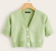 Button Fly Crop Cardigan