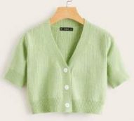 Button Fly Crop Cardigan