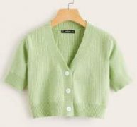 Button Fly Crop Cardigan