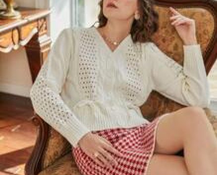 Button Front Cable Knit Cardigan