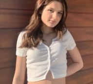 Button Front Pointelle Crop Tee