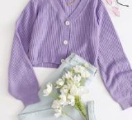 Button Front Ribbed Knit Cardigan