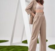 Buttoned Waist Striped Pants