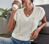 Cable Knit Batwing Sleeve Top