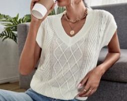 Cable Knit Batwing Sleeve Top