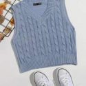 Cable Knit Cropped Sweater Vest