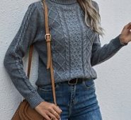 Cable Knit Turtleneck Sweater