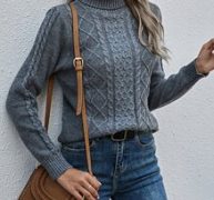 Cable Knit Turtleneck Sweater
