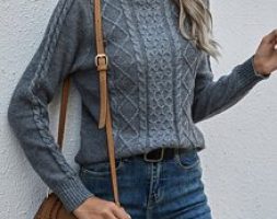 Cable Knit Turtleneck Sweater