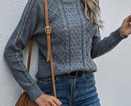 Cable Knit Turtleneck Sweater