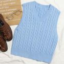 Cable Knit V-neck Sweater Vest