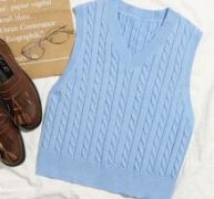 Cable Knit V-neck Sweater Vest