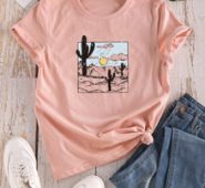 Cactus Print Short Sleeve Tee