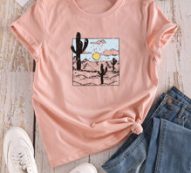 Cactus Print Short Sleeve Tee