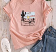 Cactus Print Short Sleeve Tee