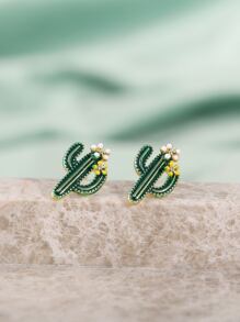 Cactus Shaped Stud Earrings