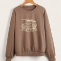 Car & Letter Graphic Sweatshirt