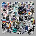 Cartoon Astronaut Pattern Decorative Sticker 50pcs