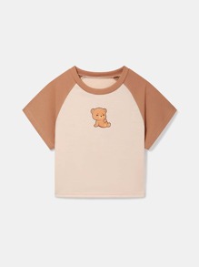 Cartoon Bear Baseball Tee