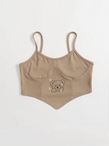 Cartoon Bear Crop Cami