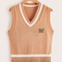 Cartoon Bear Embroidery Sweater Vest