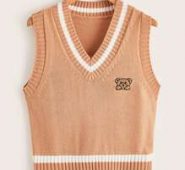 Cartoon Bear Embroidery Sweater Vest