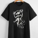 Cartoon Bear Graphic Oversized Tee