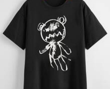 Cartoon Bear Graphic Oversized Tee
