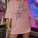 Cartoon Bear Graphic Oversized Tee