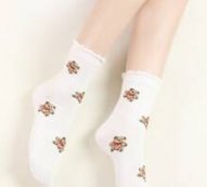 Cartoon Bear Graphic Socks