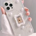 Cartoon Bear & Heart Decor Phone Case