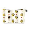 Cartoon Bee Pattern Zippered Makeup Bag