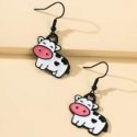 Cartoon Cow Drop Earrings