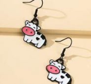 Cartoon Cow Drop Earrings