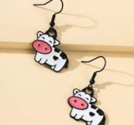 Cartoon Cow Drop Earrings