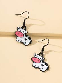 Cartoon Cow Drop Earrings