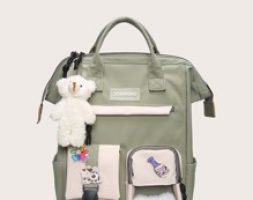 Cartoon Design Doll Decor Backpack