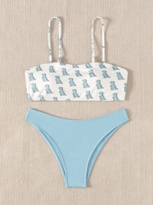 Cartoon Dinosaur Bikini Swimsuit