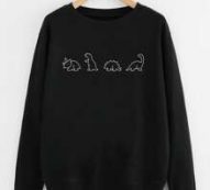 Cartoon Dinosaur Graphic Sweatshirt