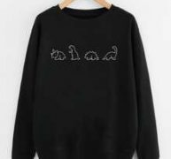 Cartoon Dinosaur Graphic Sweatshirt