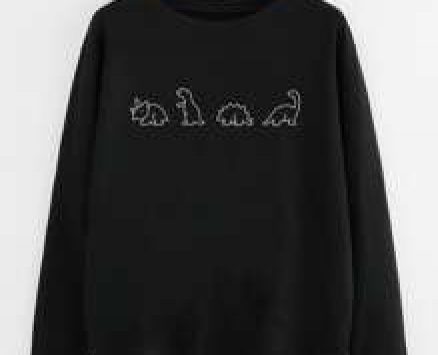 Cartoon Dinosaur Graphic Sweatshirt