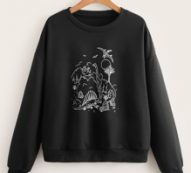 Cartoon Dinosaur Graphic Sweatshirt