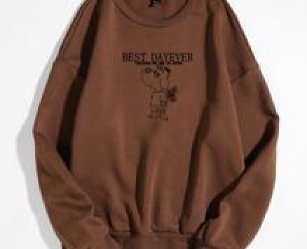 Cartoon Dog And Letter Graphic Drop Shoulder Sweatshirt