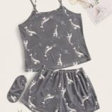 Cartoon Dolphin Cami PJ Set & Eye Cover