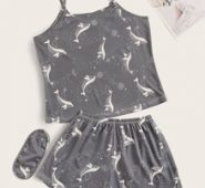 Cartoon Dolphin Cami PJ Set & Eye Cover