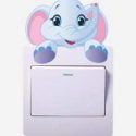 Cartoon Elephant Plug & Switch Button Sticker