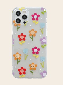 Cartoon Flower Clear Phone Case