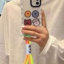 Cartoon Graphic Clear Phone Case With Lanyard