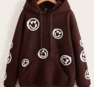 Cartoon Graphic Drop Shoulder Drawstring Hoodie